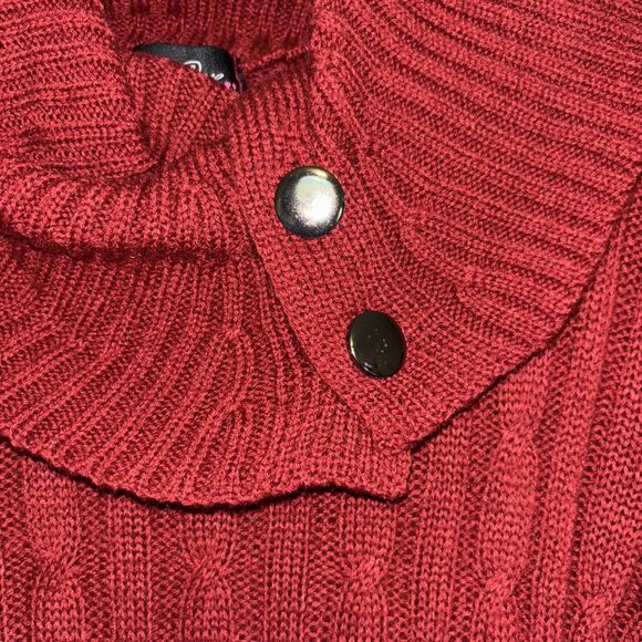 Susie Rose XXL Red Knit Sweater Button Collar Long Sleeve Women’s Top - Picture 2 of 9